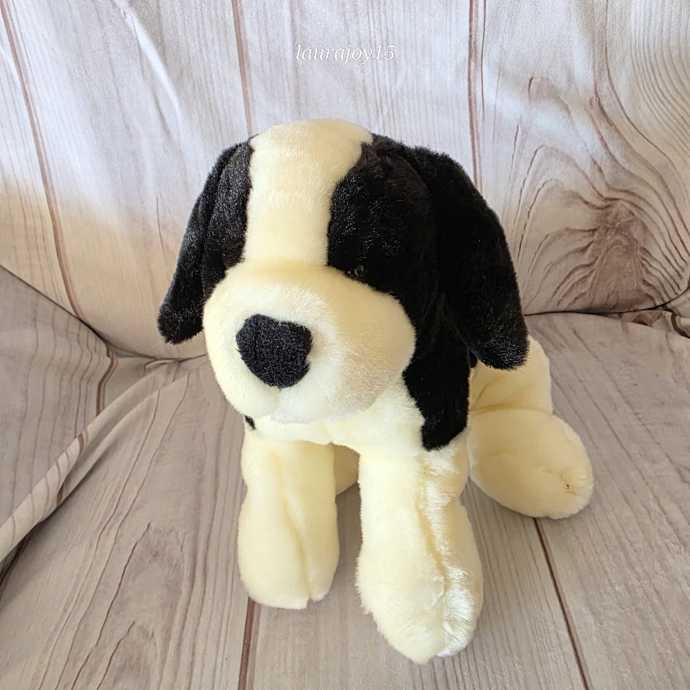 Circo Black White Spaniel Dog Plush Stuffed Weighted Best Made Toy 14 Inch
